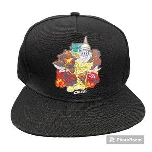 YRN Culture Snapback Black Hat Cap